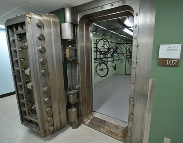 bike parking in former bank vault