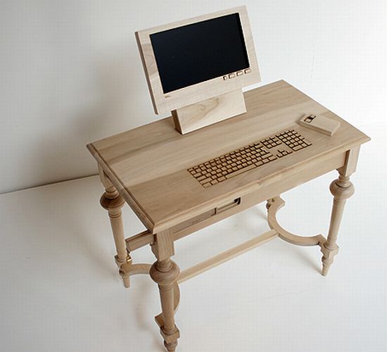 computer wooden desk 01