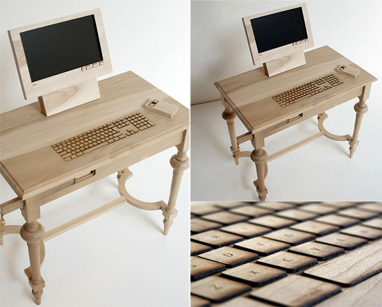 computer wooden desk