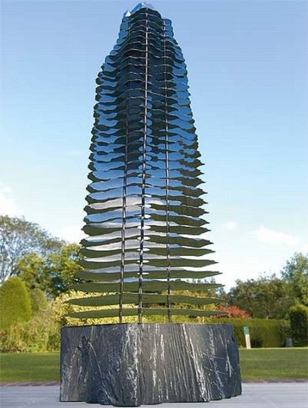 contemporary garden monolith kernel sculpture