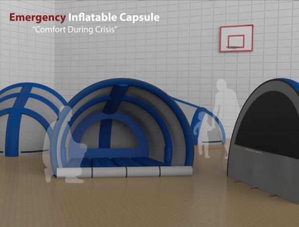 Emergency inflatable capsule