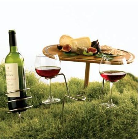 steady stick table and wine holders