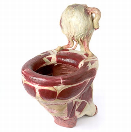 water closet made of meat