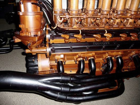 wooden v12 ferrari engine9