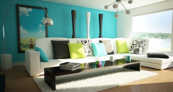 Living-room-interior-design-white-sofa-blue-backdrop