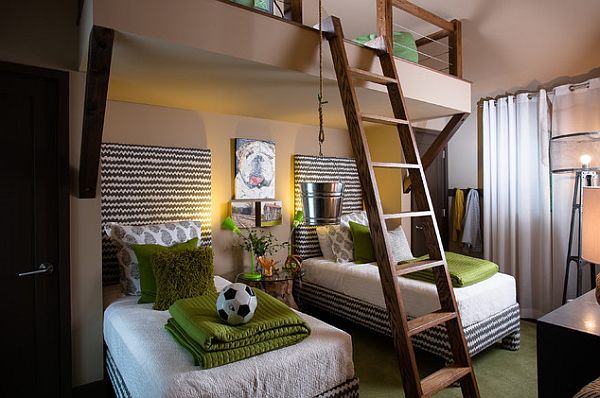 amusing-boys-bedroom-with-fancy-ladder-for-the-upper-play-area