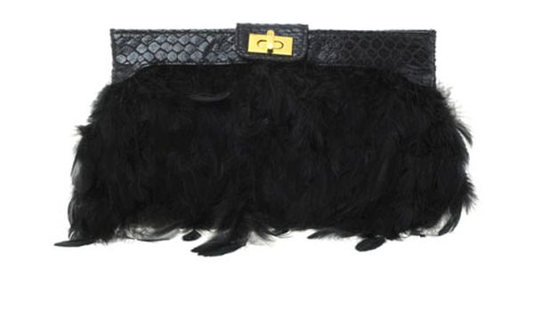 asos feather clutch