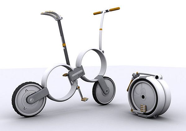 Foldable bicycle design with pedal assist tech – One