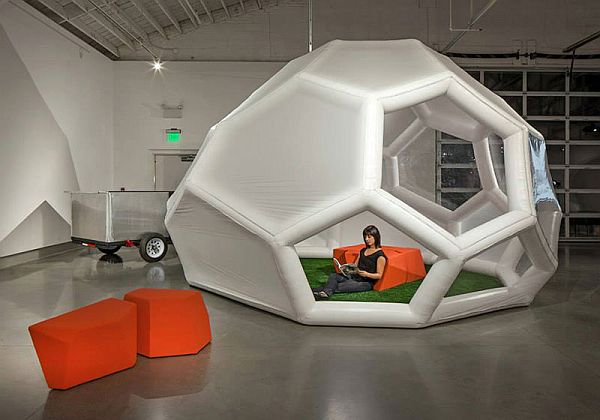 Inflatable mobile dwelling