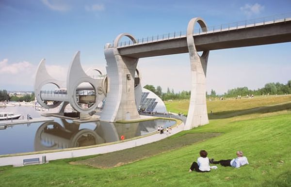 The Falkirk Wheel is a rotating boat