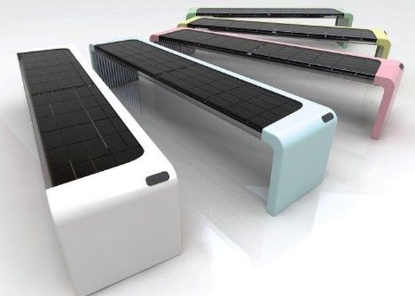 Solar powered park bench