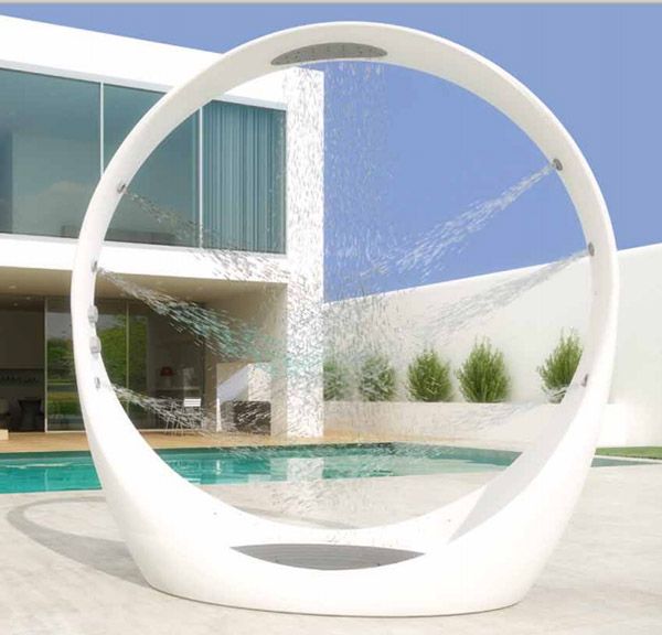 Circular outdoor shower