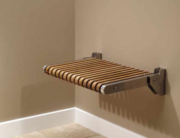 Folding shower bench