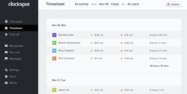 online time clock albion college