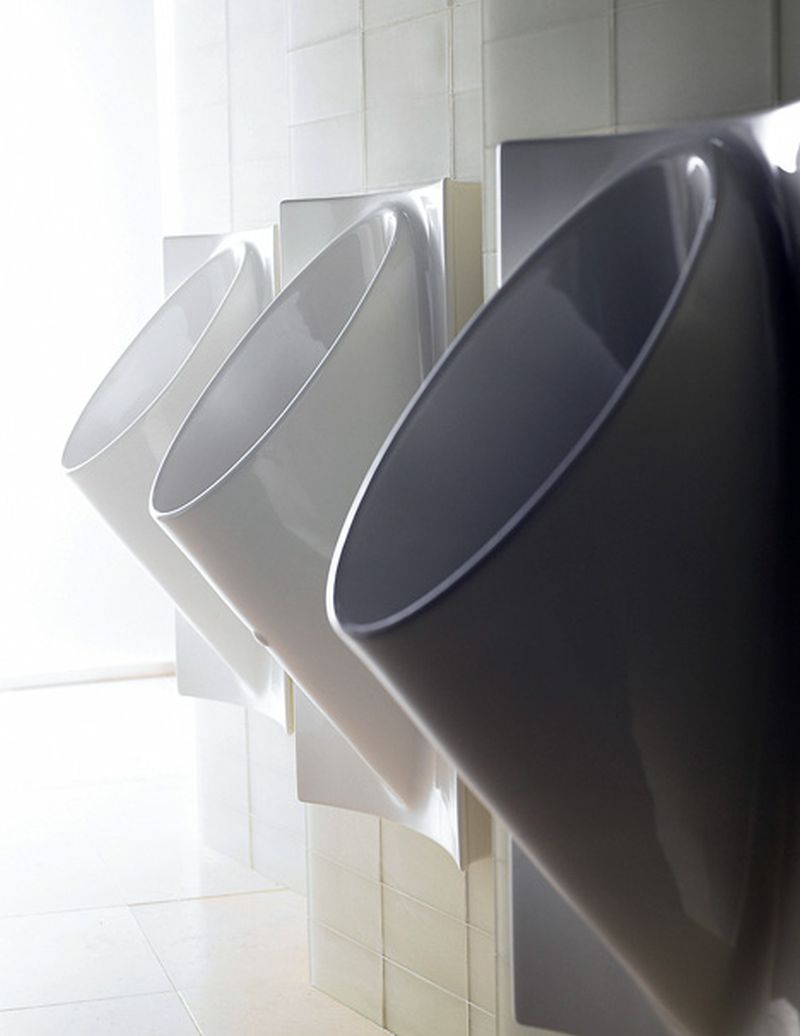 These waterless urinals help in saving water.These urinals are designed by ...