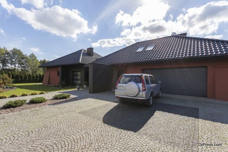 Car parked in front of a house