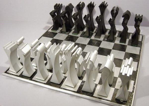 Limited edition chess set made in extruded aluminum