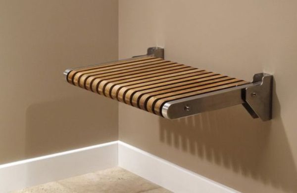 Folding shower bench