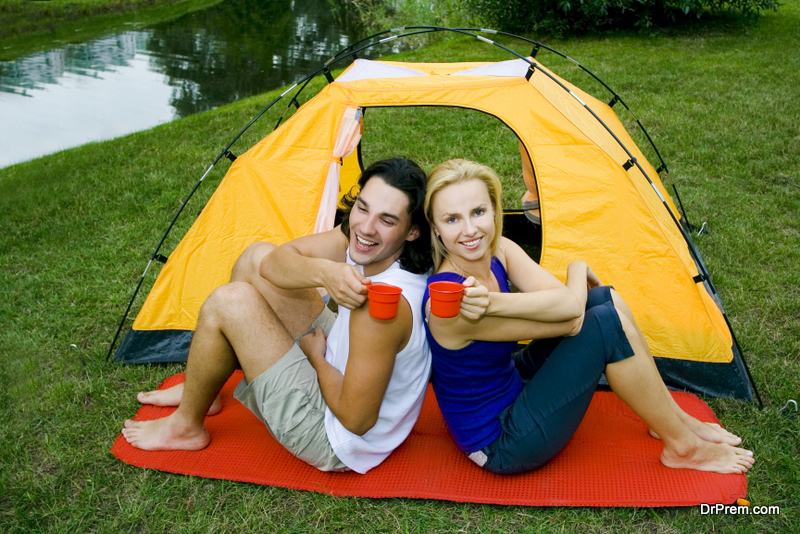 Couple camping