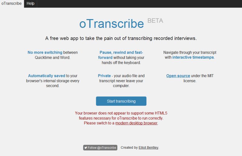 OTranscribe