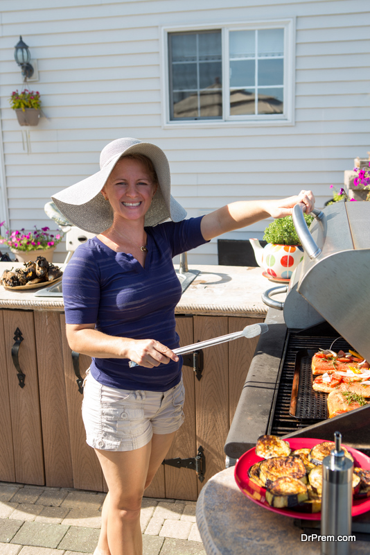 woman-working-in-Outdoor-Kitchen