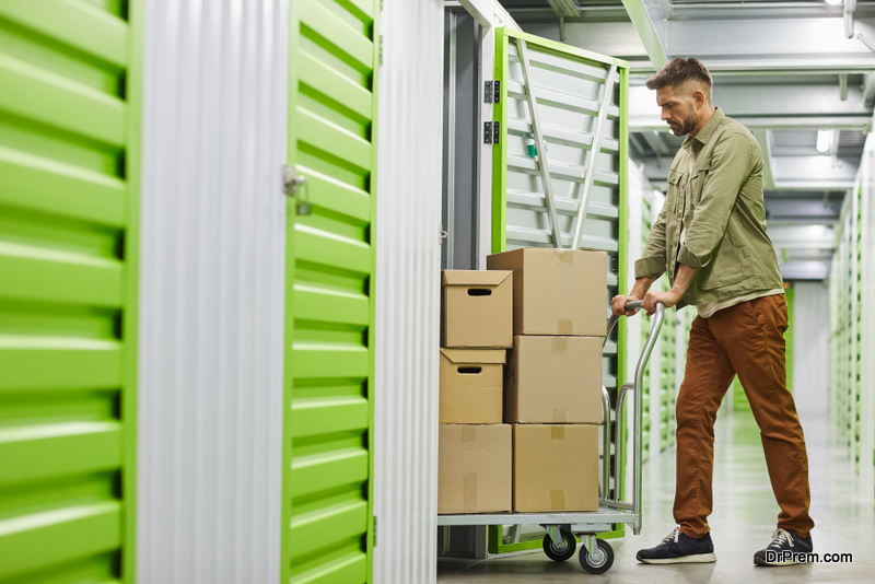 man using storage unit