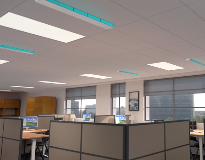 Safeology-Upper-Room-UVC-Linear-Recessed-Fixture-in-Office