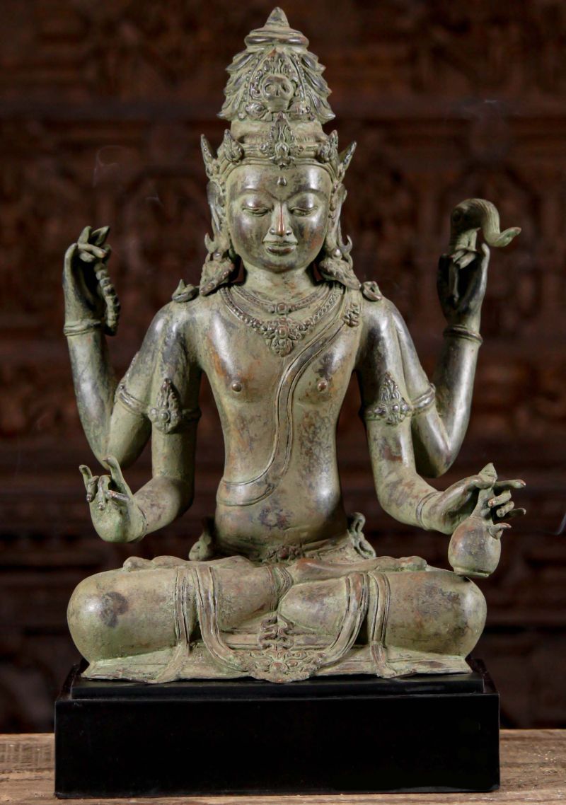 brass-seated-shiva-with-4-arms-sculpture