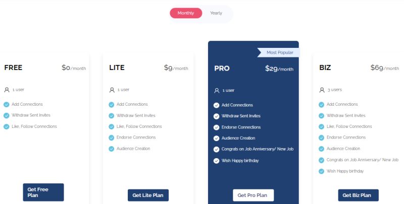 LinkHelp Pricing plans