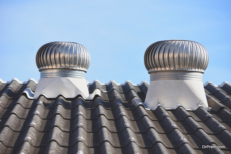 Air ventilator on the roof of home 