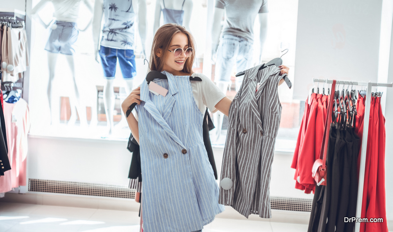 woman choosing dress