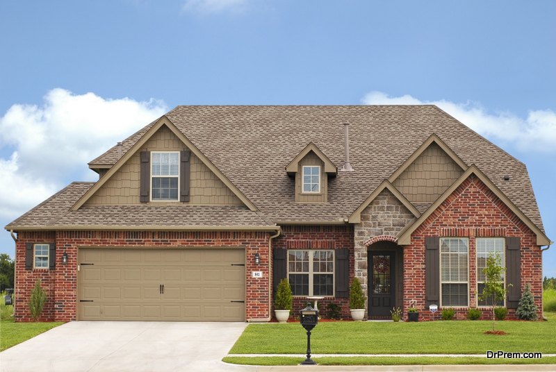 Luxurious brick home in expensive neighborhood