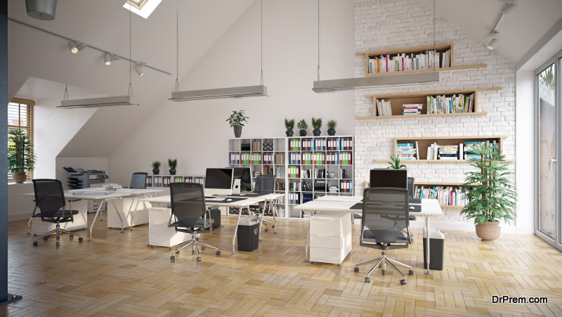 contemporary  office interior. 3d rendering design concept