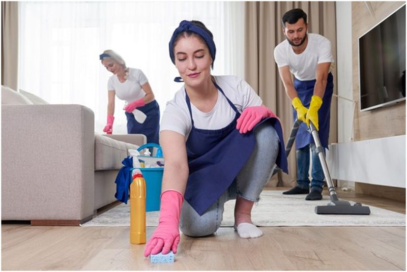 cleaning the Living Room