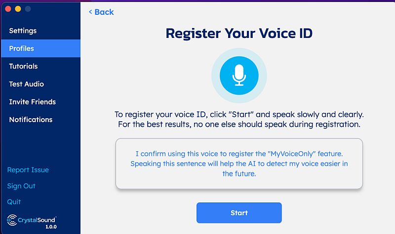 register your voice id 